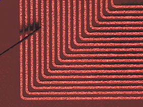 Microscopic picture: Copper conductors compared with human hair